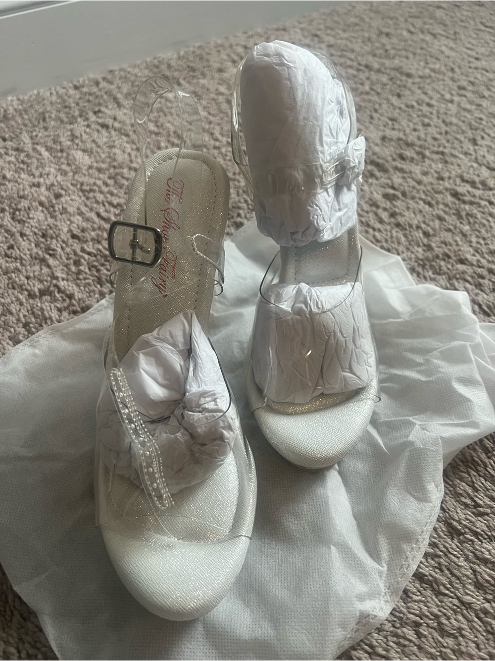 White Clear Strap Platform Sandals - Fitness Competition